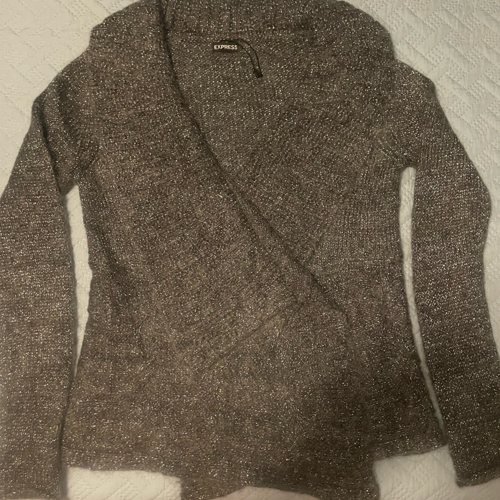 NWT/ Express Dressy/ Holiday/ Open Wrap metallic Sweater